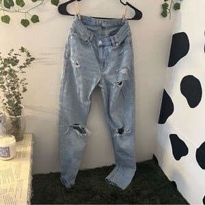 American Eagle crossover waist mom jeans